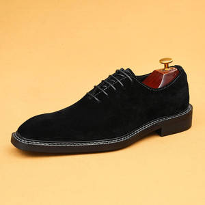 Zapatos Oxford de Vestir para Hombre, Negros, de Ante Sintético, con Punta en Pico, con Cordones, Color Sólido, Formales, para Todas las Temporadas, Suela de Goma, Envío Directo - Product Image 1