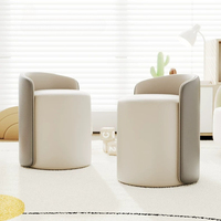 Tabouret de maquillage multifonctionnel à rotation libre à 360°, dossier ergonomique incurvé, assise rembourrée en cuir microfibre doux pour la peau
