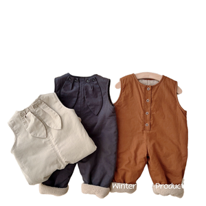 Overoles Casuales de Punto para Bebés de 0 a 2 Años, Pantalones de Forro Polar con Orejas de Conejo, Cierre con Cordón, Modelo AK204 - Product Image 1