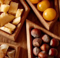 Assiette à collation pour fruits secs Casse-tête en bois Plateau de service avec 8 compartiments amovibles