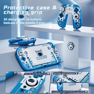 Ensemble complet Space Cat 6-en-1 pour <span class=keywords><strong>Nintendo</strong></span> <span class=keywords><strong>Switch</strong></span> 2, étui de transport rigide en EVA avec coque de station d'accueil et design astronaute pour cartes de jeu - Product Image 5