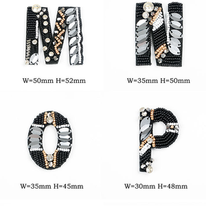 Haute qualité vêtements chapeau sacs accessoires à la main <span class=keywords><strong>Alphabet</strong></span> majuscules Appliques coudre avec perle strass cristal Patch - Product Image 6