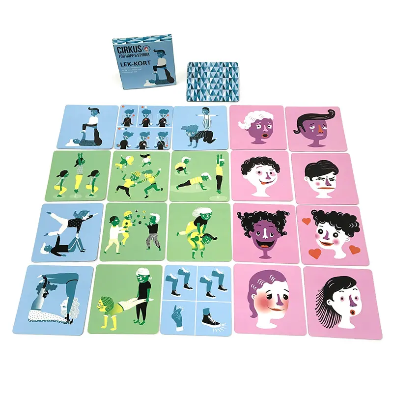 عينة مجانية CMYK لعبة ببطاقات ورقية الأطفال الطباعة مجلس لعبة الذاكرة لعبة ببطاقات ورقية للأطفال