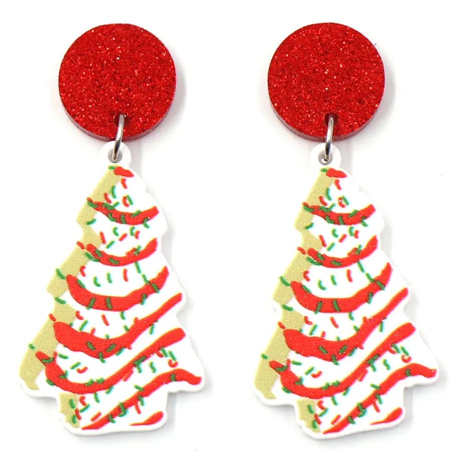 Ers744er1584 1 Paar Nieuw Product Cn Drop Kerstboom Cakes Schattige Acryl Oorbellen Sieraden Voor Vrouwen