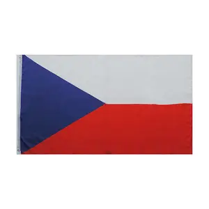 New Arrivals Competitive Price Rectangle Shape Two brass Buckles 3*5FT Czech Republic Flag For Party