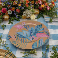Assiette de présentation de luxe en plastique doré incrusté, 13 pouces, design moderne, haute qualité pour mariages, maisons et fêtes