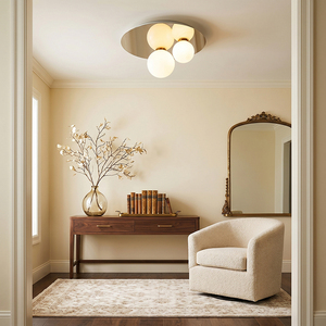 Alabaster Ceiling Lamp Brass <b>LED</b> 3000K Warm <b>Light</b> Modern Luxury Flush <b>Mount</b> Bedroom Living Room Hotel Villa Custom - Product Image 3