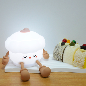 Novelty Birthday Cake Design With Phone Holder Silicone Touch Light Rechargeable Kids Night <strong>Lamp</strong> for Nursery Indoor - Product Image 2