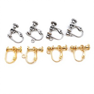 316 Edelstahl Galvanisierte Ringförmige Schraubbare Ohrring-Adapter Piercingfreie Ohrringe DIY Modeschmuck - Product Image 3