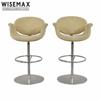 WISEMAX FURNITURE Chaise haute style nordique moderne Base en métal avec repose-pieds Fauteuil Tabouret de bar pour îlot de cuisine