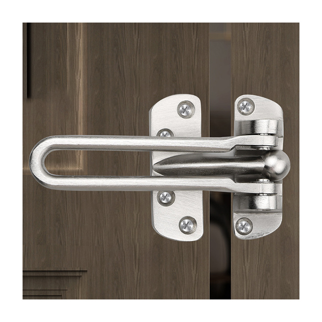 Hotel Exclusive Security Zinc Alloy Anti-Theft Door Guard Chain Lock With Swing Arm Bar Latch Bolt