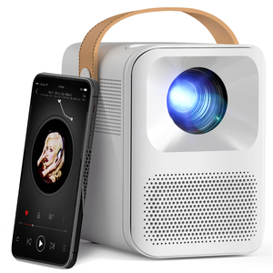 Độ phân giải vật lý 1920x1080p LED <span class=keywords><strong>LCD</strong></span> Mini xách tay máy chiếu hỗ trợ 4K <span class=keywords><strong>Android</strong></span> 9 <span class=keywords><strong>wifi</strong></span> được xây dựng trong loa 300 lumens - Product Image 1