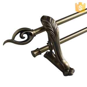 Oloman — Double tige en laiton poli pour rideaux, support mural pour rideaux, 28, 48 ", <span class=keywords><strong>3</strong></span>/4 - Product Image 2