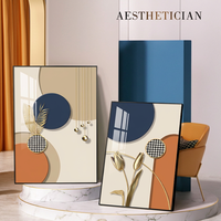 Quadri e Decorazioni Murali Nordici Moderni Minimalisti, Stampa Digitale, Arte Murale per Sfondo Divano, Trittico con Supporto in Legno