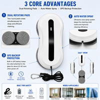Robot nettoyeur de vitres intelligent sans balais, haute vitesse, anti-chute, protection sécurisée pour la maison