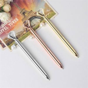 Bolígrafo de Gel Metálico con Cabeza de Diamante Personalizada, Colgante de Cristal Transparente, Color Personalizable, Tinta Multicolor, Azul, 0.5mm - Product Image 2