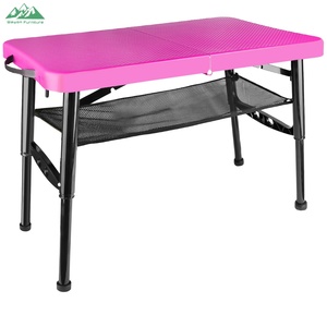 Wayon Modern Height Adjustable <strong>Small</strong> Folding Plastic Dining <strong>Table</strong> Portable for Outdoor Use Eating - Product Image 2