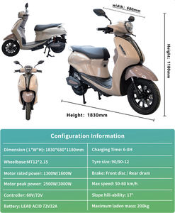 Scooter électrique de course à deux roues CKD SKD avec pneu de 12 pouces, moteur de 1300 W/1600 W, vitesse maximale de 60 km/h, pédale, à vendre - Product Image 2