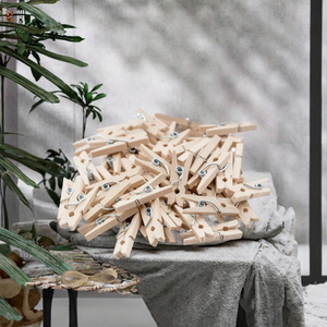 Pinzas para Ropa de Madera de Abedul Natural, Duraderas y Ecológicas, con Resorte, para Cocina, Sala de Estar, Lavandería y Decoración del Hogar - Product Image 3