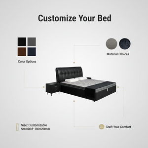 <span class=keywords><strong>Lit</strong></span> moderne en chêne rembourré en cuir véritable, grand rangement, tête <span class=keywords><strong>de</strong></span> <span class=keywords><strong>lit</strong></span> ergonomique, cadre robuste, écologique, durable, facile à assembler - Product Image 3