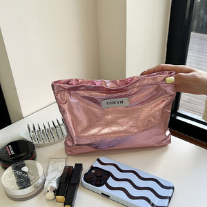 Custom Fashion Shiny Waterproof Zipper Foldable Lightweight Travel Cosmetic Bag Travel Toiletry Bag for Ladies - Product Image 4