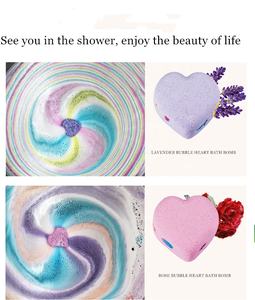 Fleur sèche, cœur de miel, étiquette privée, bon marché, coloré, personnalisé, bulle étincelante, bombe de bain biologique faite à la main - Product Image 5