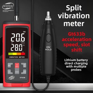 Testeur de vibrations portatif haute précision GT633B, détecteur de sonde moteur 1 an de garantie, protection IP67, précision 5 %, piézoélectrique 5W - Product Image 2