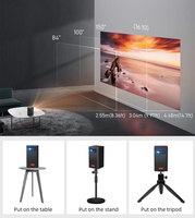 Mini projecteur rechargeable BYINTEK P20, projecteur intelligent portable 3D DLP, projecteur mobile alimenté par batterie pour home cinéma