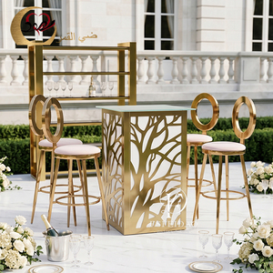 Mesa de Bar Moderna de Acero Inoxidable con Iluminación LED de 16 Colores para Uso en Exteriores - Product Image 3