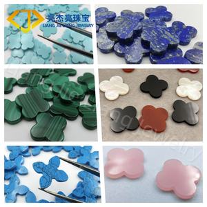 <span class=keywords><strong>Colgante</strong></span> de Trébol de Ágata Natural al por Mayor de Fábrica, Piedra Preciosa Suelta para Fabricación de Joyería - Product Image 3