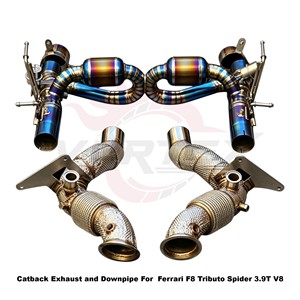 ระบบท่อไอเสียแบบเต็มระบบ Vortex Blue Titanium Valved พร้อมดาวน์ไปป์และแคทแบค สำหรับ Ferrari F8 Tributo Spider 3.9T V8 ชุดแต่งพร้อมแผ่นกันความร้อน - Product Image 2
