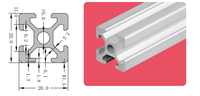 Profilé en aluminium 6063-T5 anodisé argent/noir, vente directe usine, profilé en aluminium à rainures en T 2020