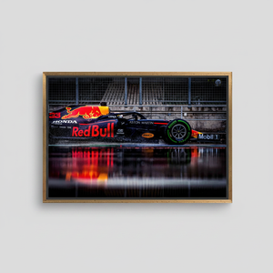 ภาพพิมพ์บนผ้าใบสูตร 1: ของตกแต่งผนังรูปรถแข่ง F1 แบบกระจกนิรภัย, ผ้าใบกรอบสีทอง - Product Image 2