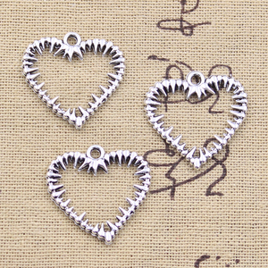 Fascini di modo d'argento antico di colore della lega di fascini del pendente spine cuore brambolo per monili che fanno 24x24MM - Product Image 5