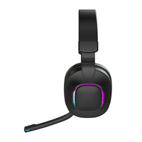 Headset Gaming Bluetooth Over-Ear dengan Lampu RGB, Latensi Rendah, dan Mikrofon Lipat, untuk Konferensi dan Kantor