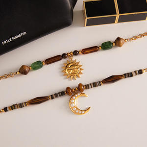 Collar de Ojo Turco de Personalización Rápida, Diseño Hueco Radiante, Chapado en Oro de 18K, Cadena Ondulada de Acero Inoxidable, Venta al por Mayor, Regalo - Product Image 4