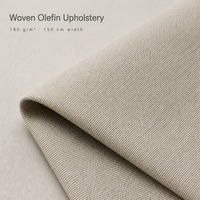 Housse de coussin de chaise de salon d'extérieur en tissu Olefin Greige 180 g/m² 150 cm, textile d'ameublement de patio anti-UV et hydrofuge