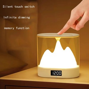 Colorful Mountain Peak Environmental Light, Night Sleep, Eye Protection, Soft <b>LED</b> Bedhead Nightlight with <b>Clock</b> Alarm <b>Clock</b> - Product Image 6