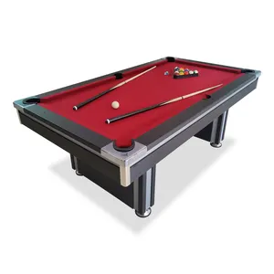 18mm MDF 7FT बिलियर्ड खेल मैदान प्लेट पीवीसी टुकड़े टुकड़े में वैकल्पिक रंग का कपड़ा पूल टेबल स्नूकर टेबल पैर समायोज्य संतुलन