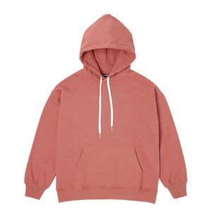 Sweat-shirt unisexe Healy Simple en coton rouge framboise à manches longues avec cordon de serrage, coupe-vent décontracté pour l'automne - Product Image 3