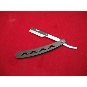 Maquinilla de afeitar profesional de borde recto negro mate para uso facial - Product Image 1