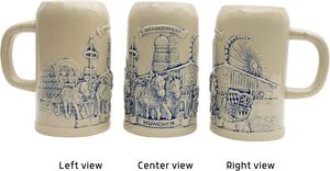 Essence of Europe Gifts Wine Stein Munich Beer Wagon Gres Taza 0,7 Litros Diseño moderno Uso para fiestas - Product Image 4