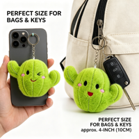 Porte-clés en peluche Cactus Kawaii de 4 pouces, jouet en coton doux rembourré, vente en gros, prix pour machine à griffes, cadeau mignon et amusant pour petite fête