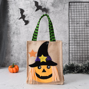 Oferta Especial: Bolsos de Lino con Diseño de Fantasma y Calabaza para Decoración de Halloween, Directo de Fábrica, Ideales para Regalos Festivos - Product Image 6
