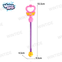 WANNA MAGIC WT302841 - Pistolet à eau transparent en forme de cœur, avec jet d'artifice violet, baguette de princesse, 55,5 cm, pour jeux aquatiques d'été