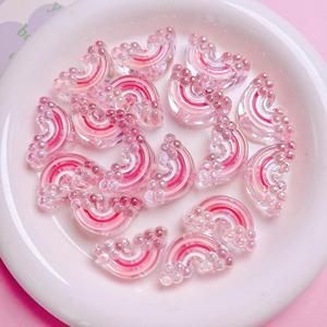 High-Quality UV Iridescent Colorful Resin <b>Beads</b> with Vertical Holes DIY Cute Rainbow <b>Acrylic</b> <b>Beads</b> for Phone Straps - Product Image 3