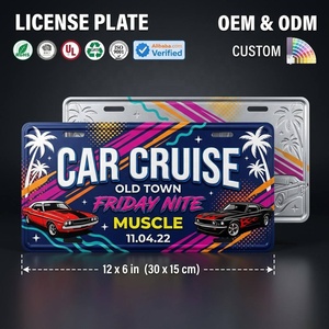 Plaque d'immatriculation en aluminium 3D personnalisée en relief, style Muscle Car, imperméable, antirouille, finition mate, décoration murale pour <span class=keywords><strong>garage</strong></span> - Product Image 2