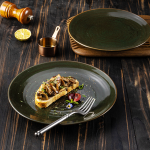 Piatti in Ceramica Reattiva Verde YAYU Artigianali per Ristoranti, Fornitura Commerciale di Stoviglie, Direttamente dalla Fabbrica - Product Image 4