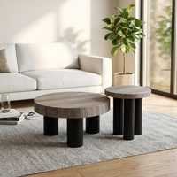 Ensemble de tables basses modernes, durables et luxueuses, en MDF écologique, style minimaliste, rondes, pour le salon
