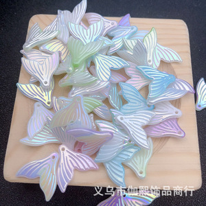 Colgante de cola de sirena iridiscente de acrílico, formas mixtas para hacer collares, resina plástica, accesorios de joyería DIY, origen Yiwu - Product Image 2